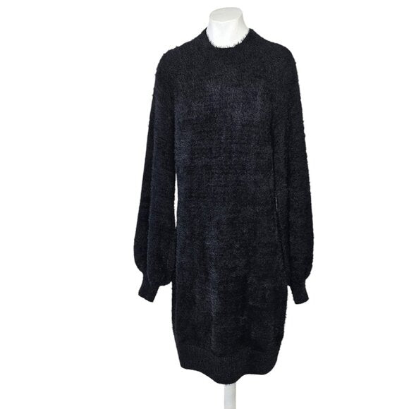 Bardot Fuzzy Black Sweater Dress