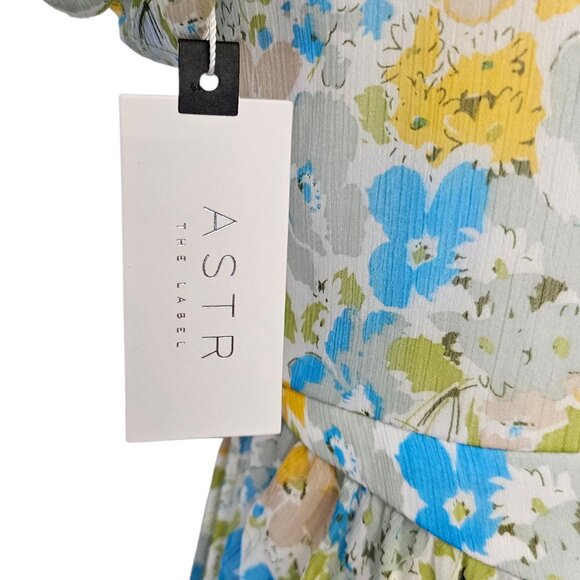 ASTR The Label Pleated Cold Shoulder Midi Dress