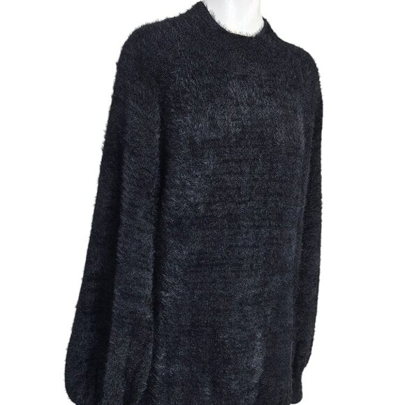 Bardot Fuzzy Black Sweater Dress