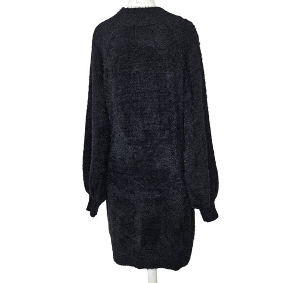Bardot Fuzzy Black Sweater Dress