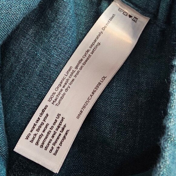 Eileen Fisher 100% Linen Pull On Pant