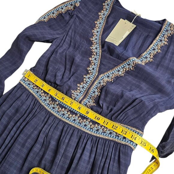 Boden Embroidered V-Neck Midi Dress