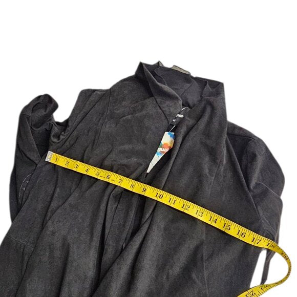 Desigual Faux Suede Waterfall Open Front Cardigan