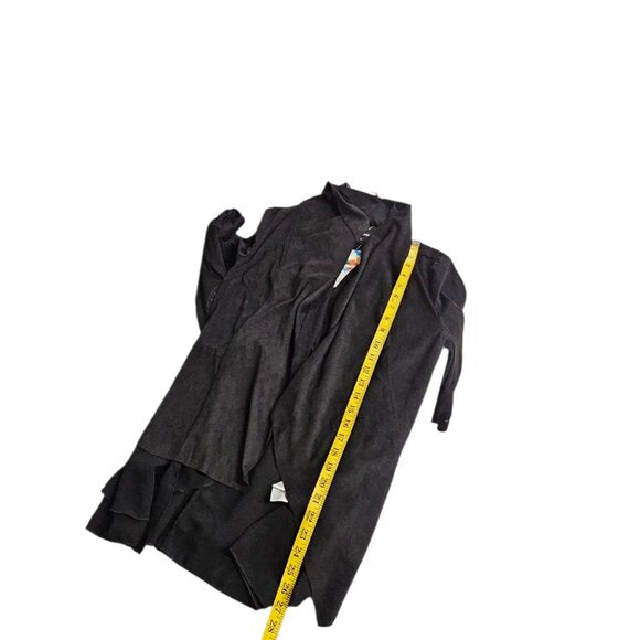 Desigual Faux Suede Waterfall Open Front Cardigan