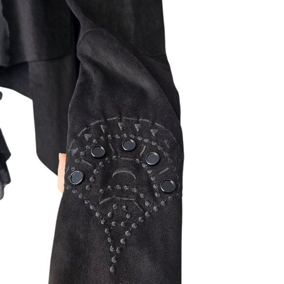 Desigual Faux Suede Waterfall Open Front Cardigan