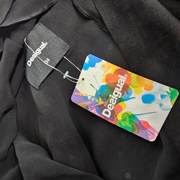 Desigual Faux Suede Waterfall Open Front Cardigan