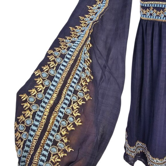 Boden Embroidered V-Neck Midi Dress