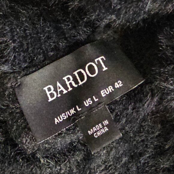 Bardot Fuzzy Black Sweater Dress