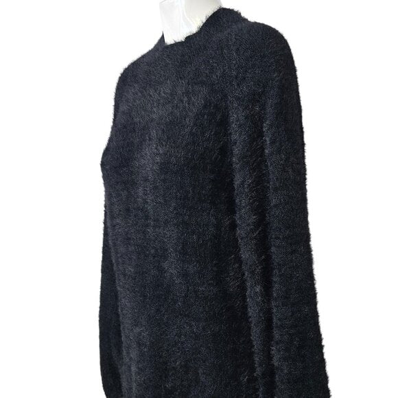Bardot Fuzzy Black Sweater Dress