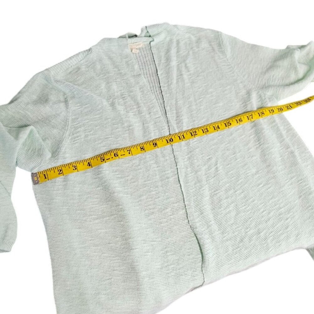 Eileen Fisher Womens Linen Cotton Open Front 3/4 Sleeve Cardigan