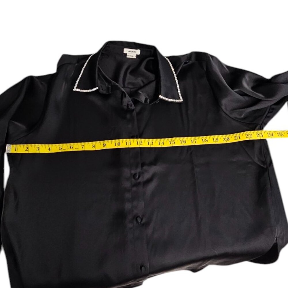 Jason Wu Womens Rhinestone Collar Button Up Blouse