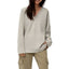 100% Merino Wool Knit Oversized V-Neck Sweater