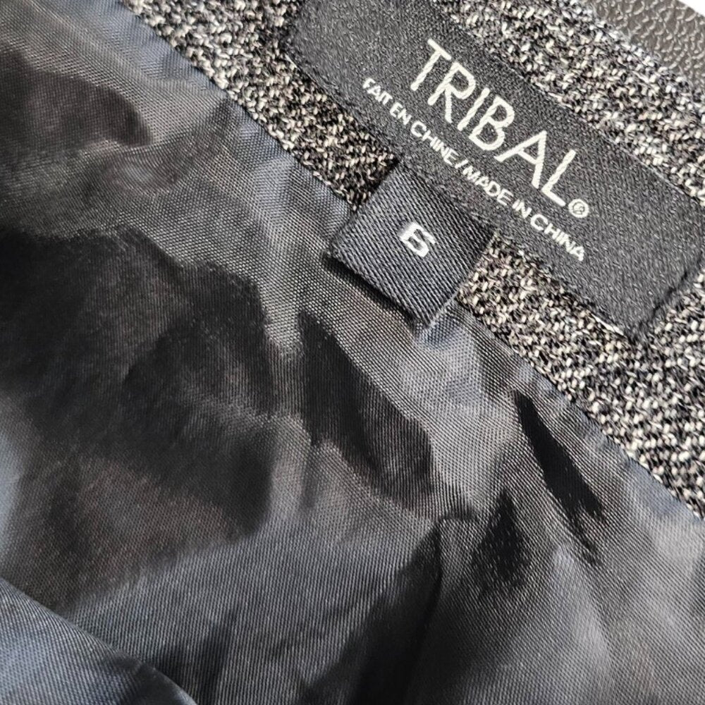 Tribal Womens Multi Print, Lagenlook, Fringe Midi Skirt