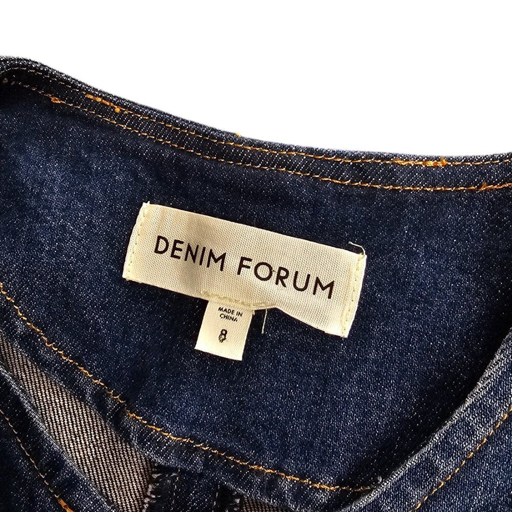 Denim Forum Jackie-O Denim Mini Dress 3/4 Sleeve