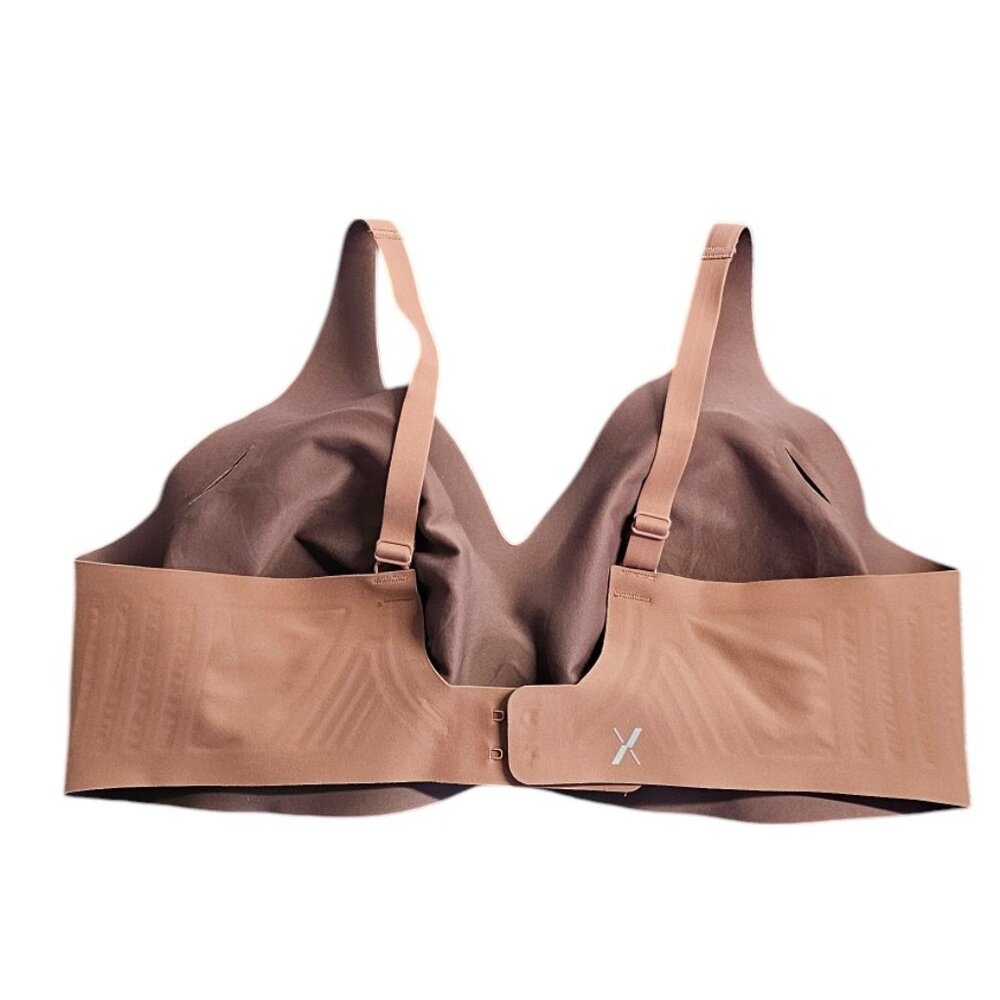 Knix Revolution V-Neck Bra, Wireless, Mocha, Size XXXL Fits Sizes 42A,42B,42C