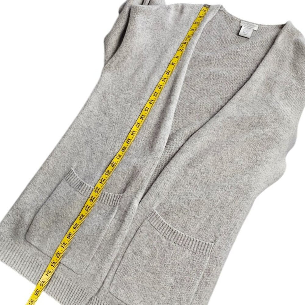 Oats Cashmere by Debra Hayburn 100% Cashmere Longline Open Front Cardigan