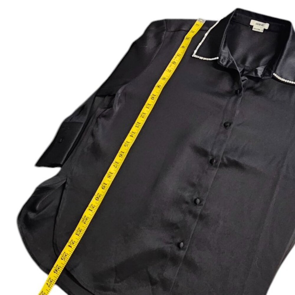 Jason Wu Womens Rhinestone Collar Button Up Blouse