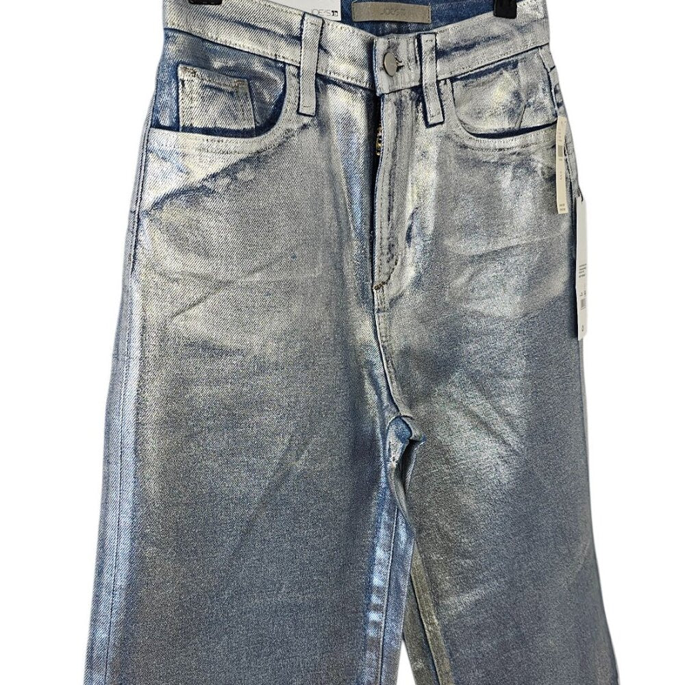 Joe's Jeans Womens Mia Foil High-Rise Wide-Leg Jeans