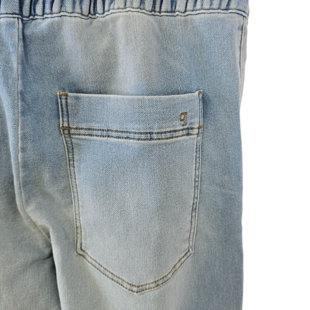 Anthropologie Pilcro Denim-Knit Pull-On High-Rise Wide-Leg Pants