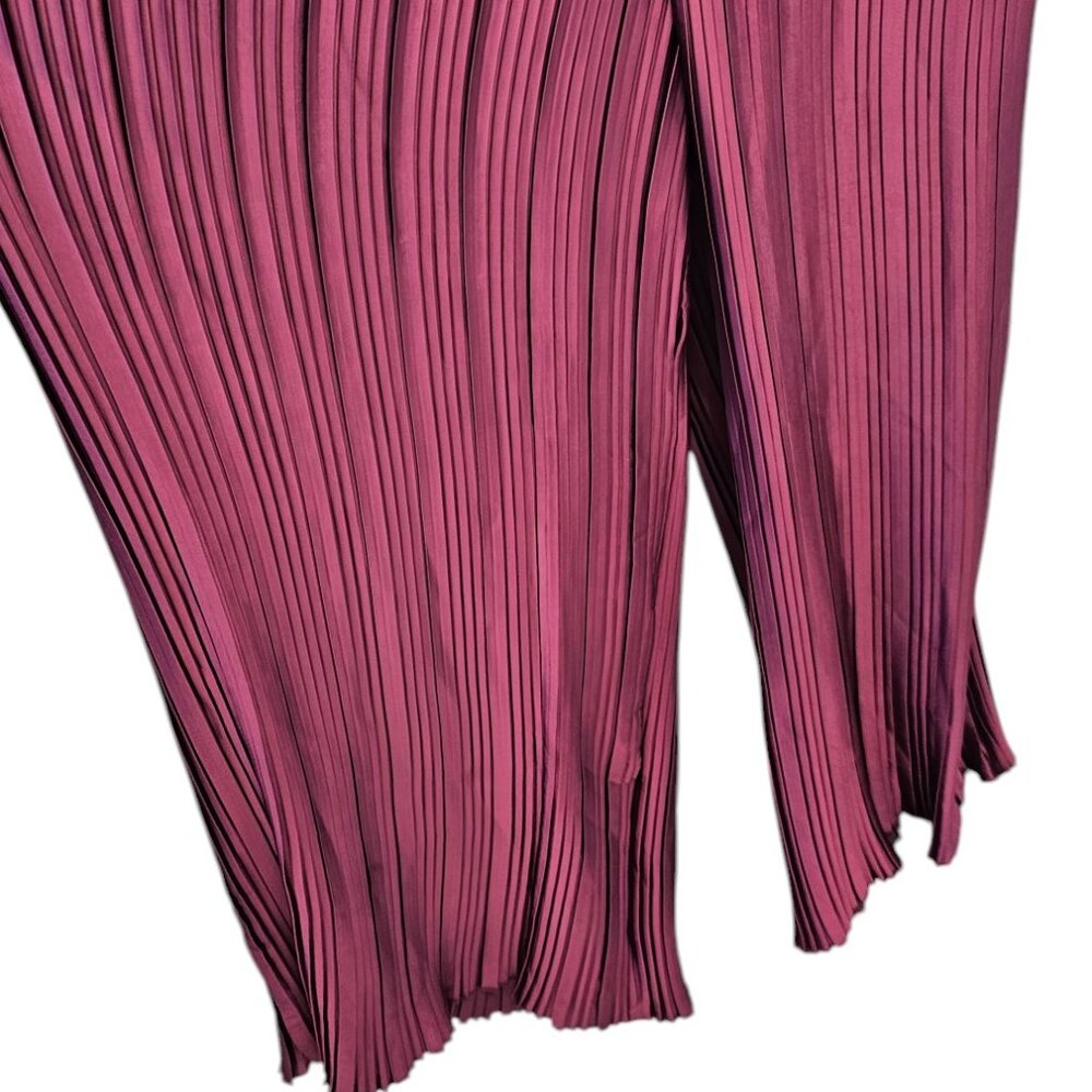 Anthropologie Sleeveless Plissé Wide Leg Tie Back Jumpsuit