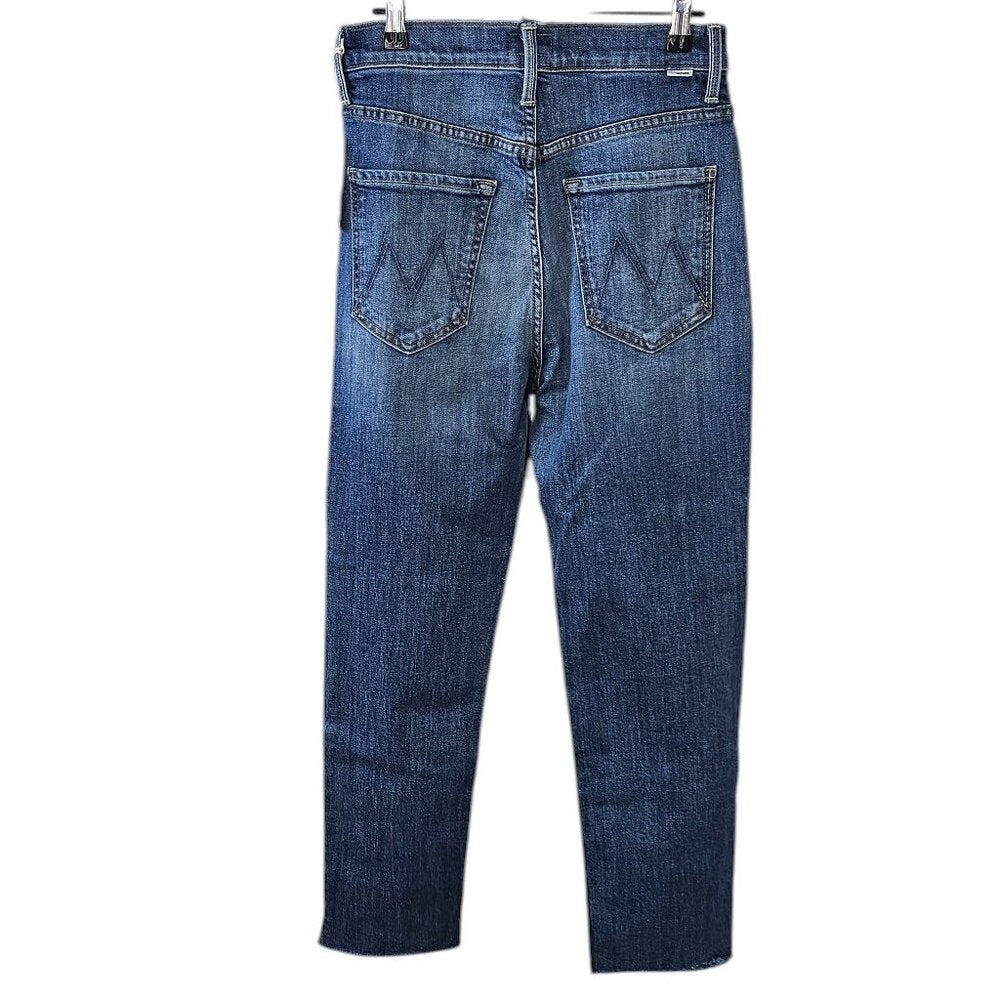 MOTHER The Rider High-Rise Ankle Step Fray Jeans