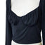 Aritzia Wilfred Black Long Sleeve Sweetheart Crop Top