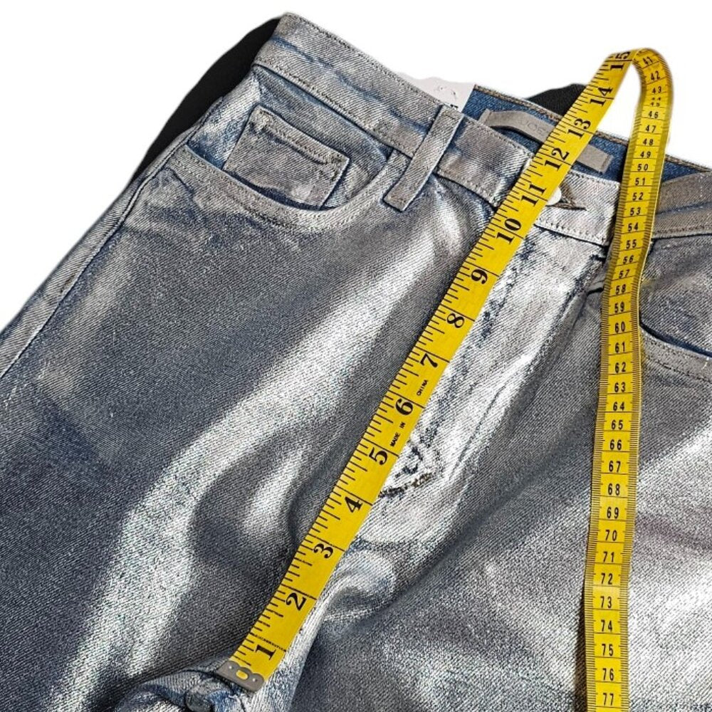 Joe's Jeans Mia Foil High-Rise Wide-Leg Jeans