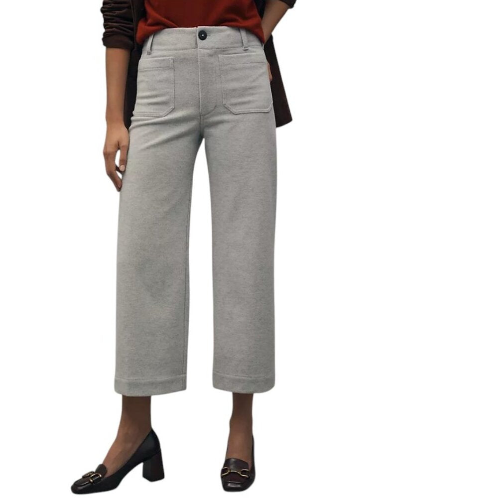 Anthropologie Maeve The Colette Brushed Knit Crop Wide-Leg Pants