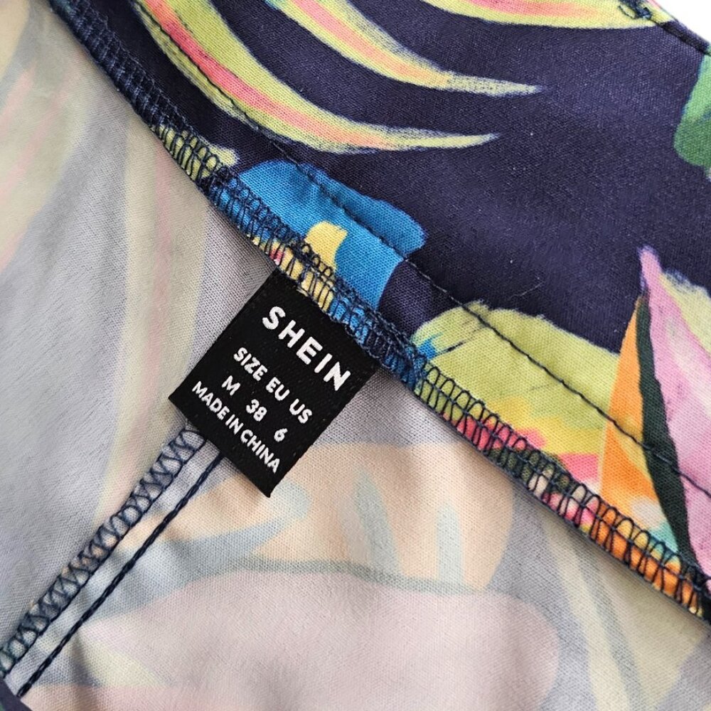 SHEIN Womens Tropical Print High Rise Shorts