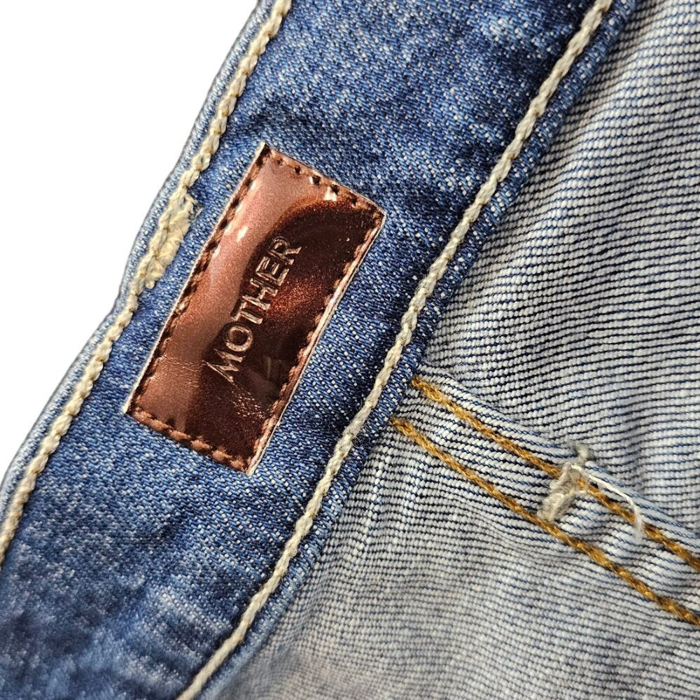 MOTHER The Rider High-Rise Ankle Step Fray Jeans