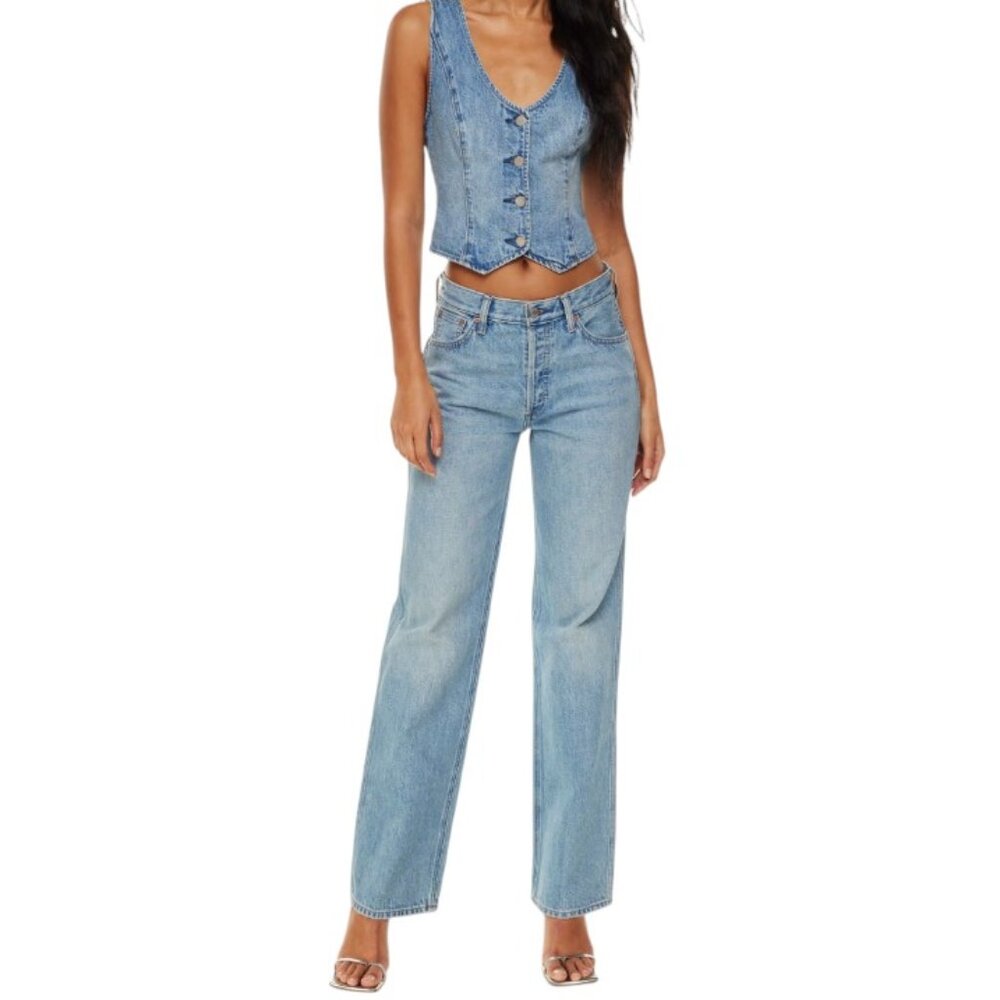 Denim Forum Womens The 90's Boy Mid-Rise Loose Jeans