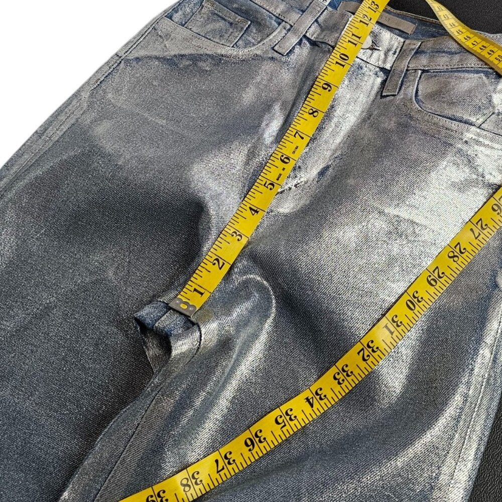 Joe's Jeans Womens Mia Foil High-Rise Wide-Leg Jeans