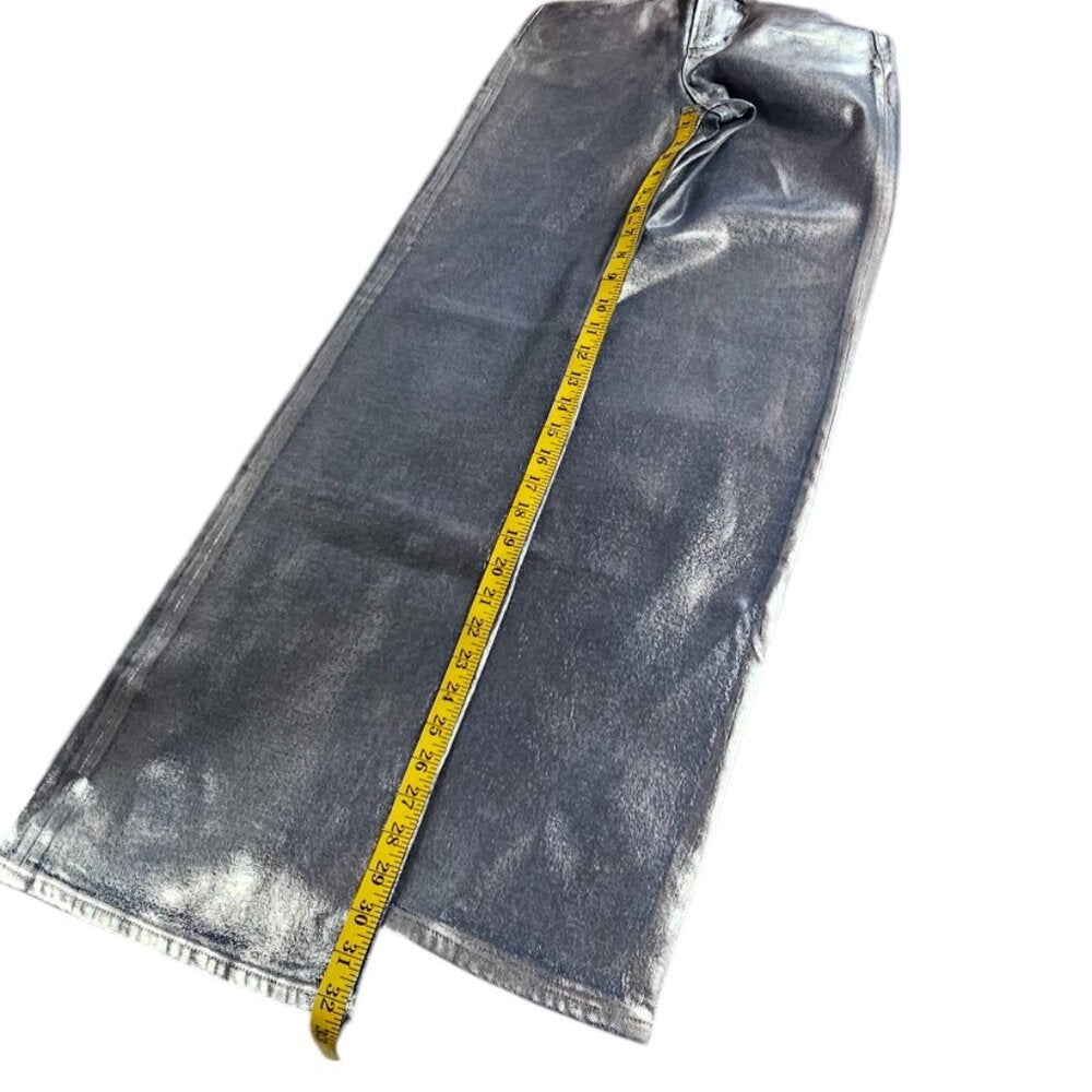 Joe's Jeans Womens Mia Foil High-Rise Wide-Leg Jeans