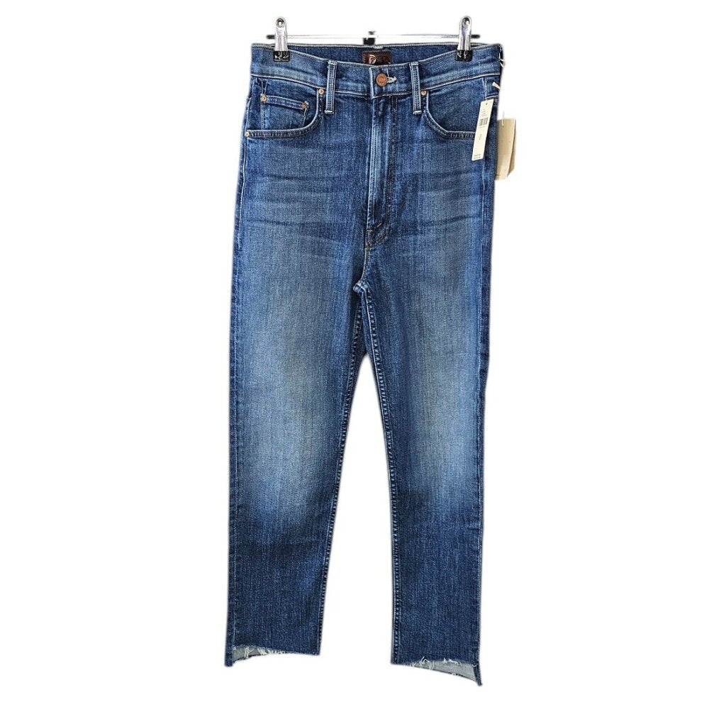 MOTHER The Rider High-Rise Ankle Step Fray Jeans