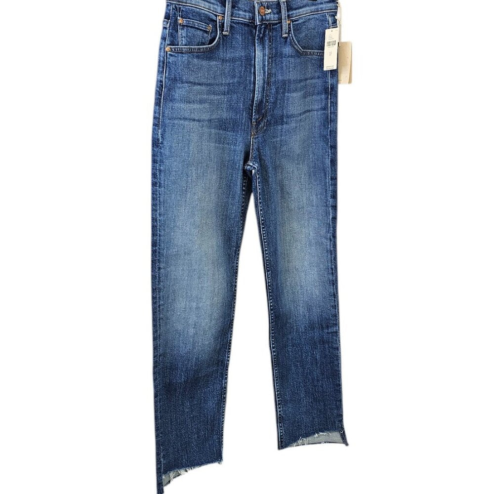 MOTHER The Rider High-Rise Ankle Step Fray Jeans