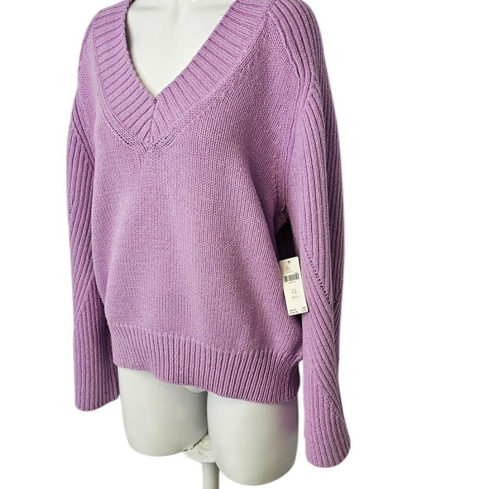 Anthropologie Bell-Sleeve V-Neck Sweater