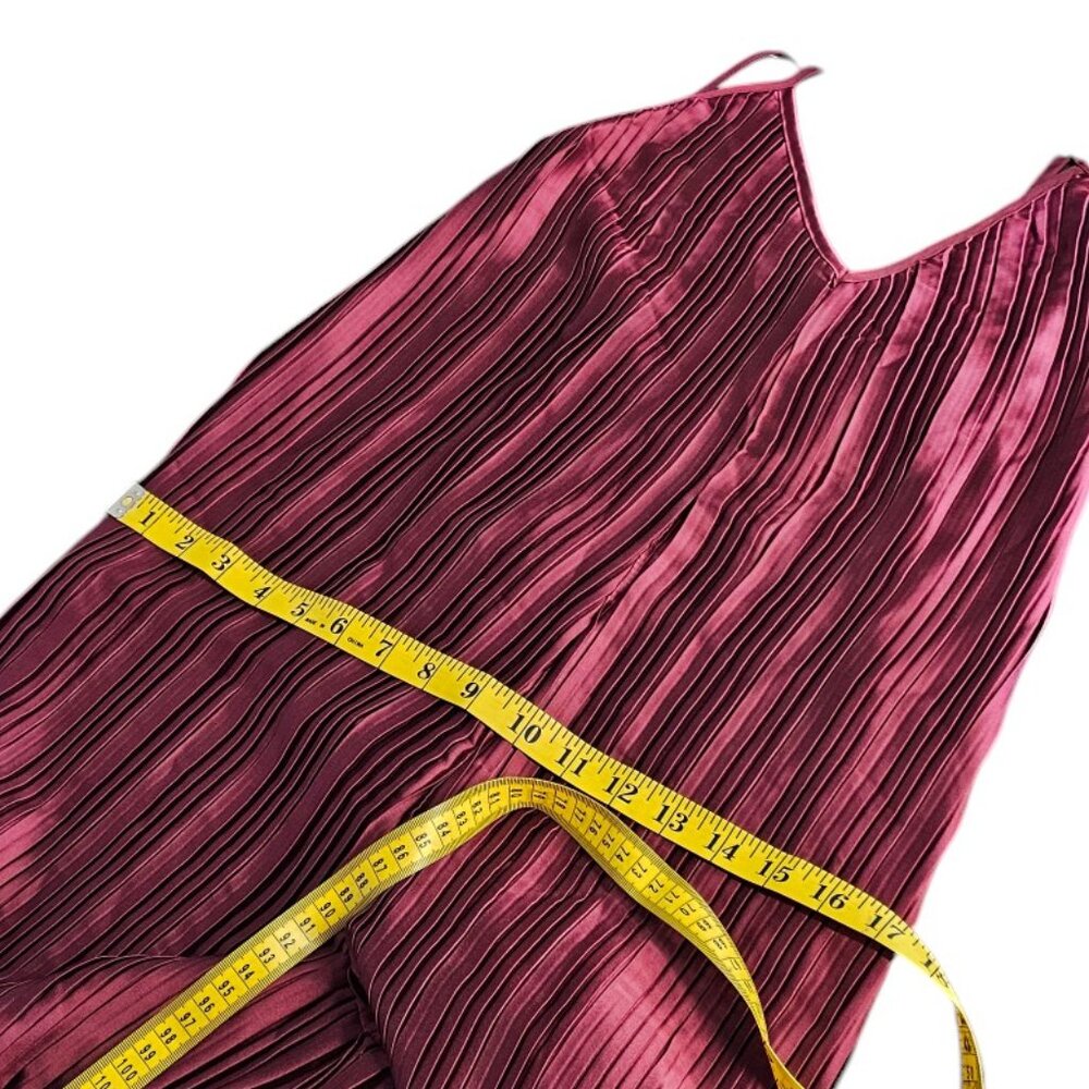 Anthropologie Sleeveless Plissé Wide Leg Tie Back Jumpsuit