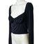 Aritzia Wilfred Black Long Sleeve Sweetheart Crop Top