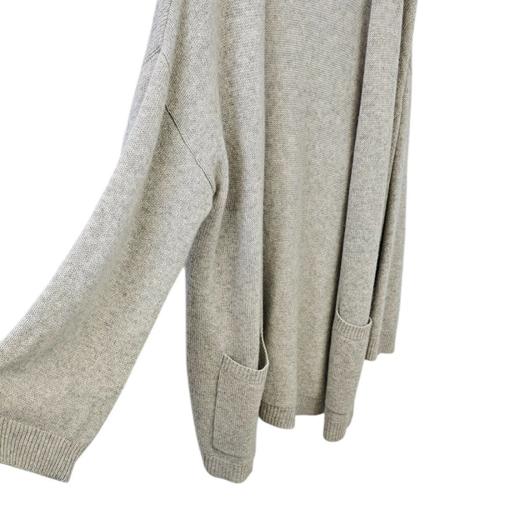 Oats Cashmere by Debra Hayburn 100% Cashmere Longline Open Front Cardigan