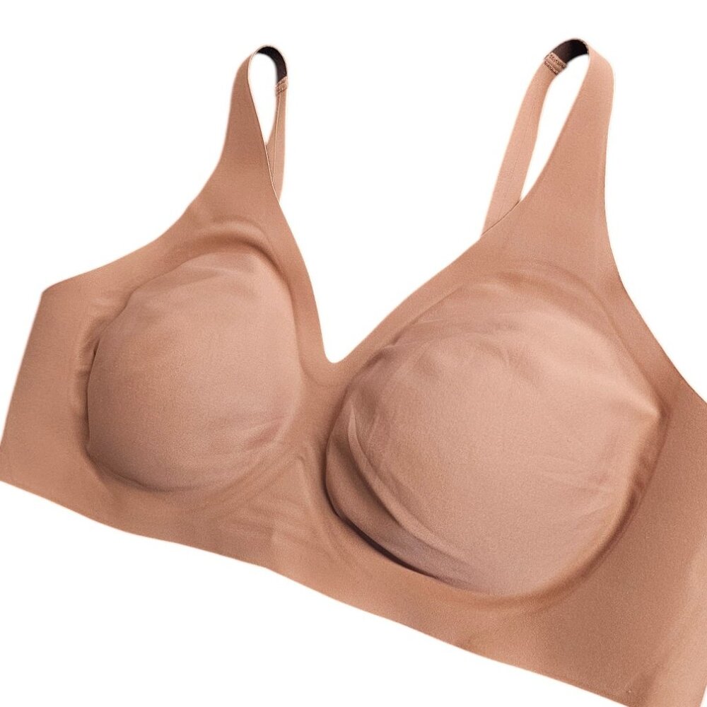 Knix Revolution V-Neck Bra, Wireless, Mocha, Size XXXL Fits Sizes 42A,42B,42C
