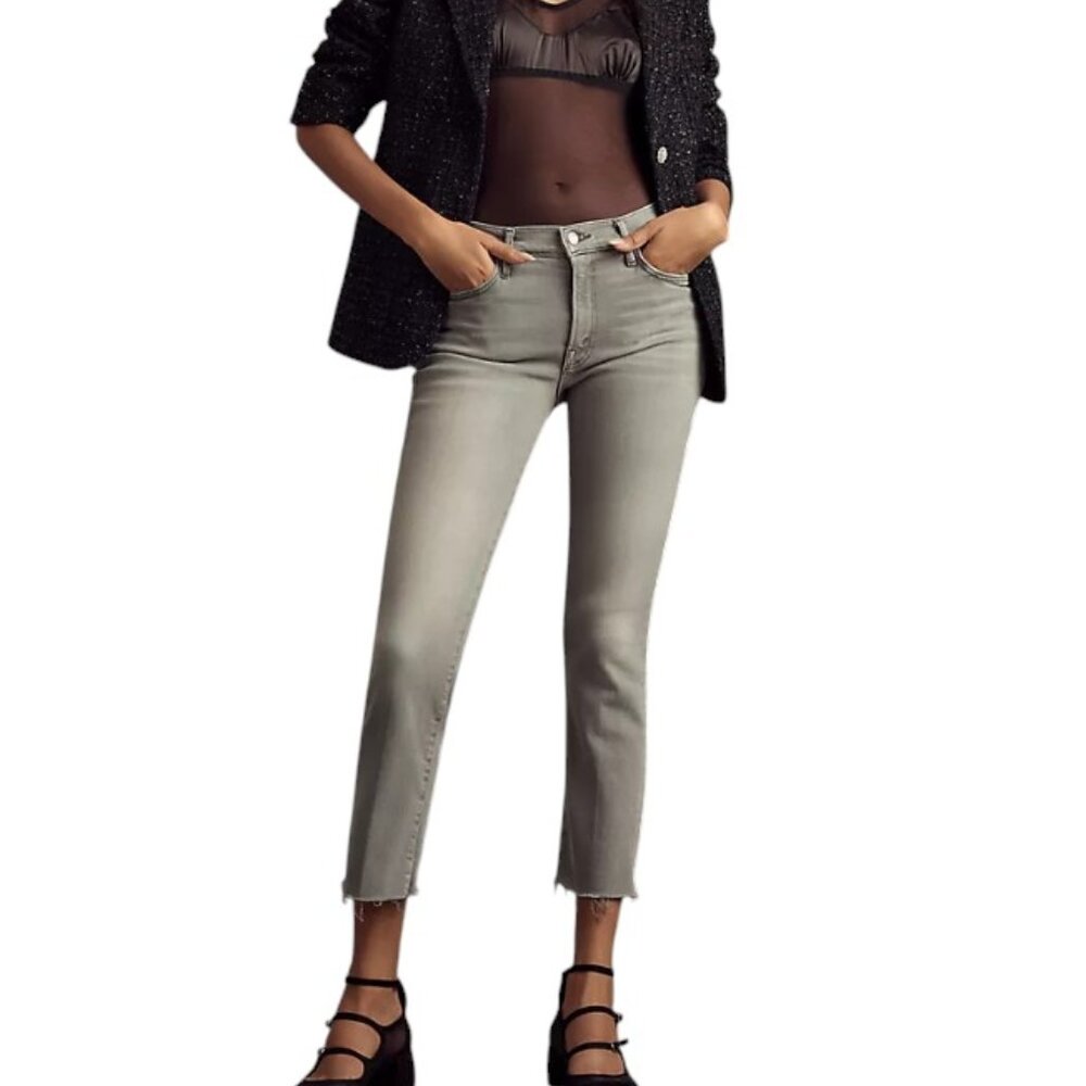 MOTHER The Rascal Mid-Rise Ankle-Fray Jeans