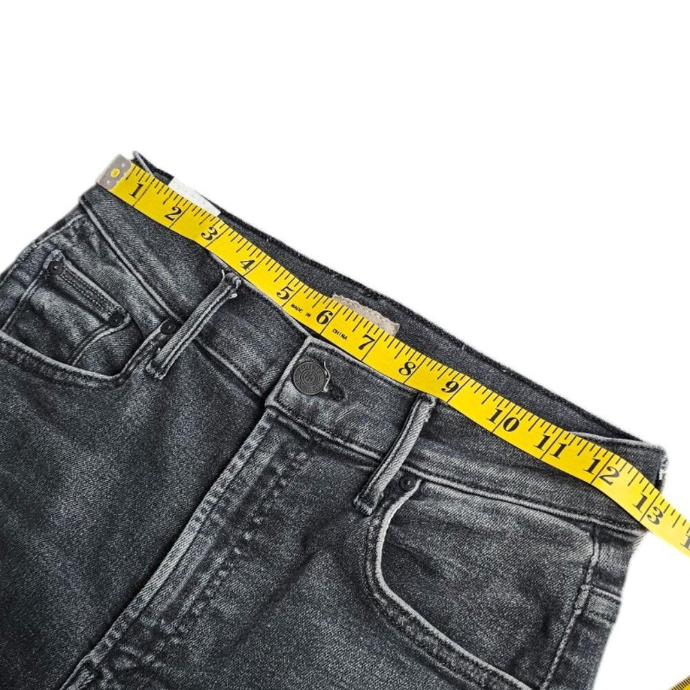 MOTHER Womens The Insider Crop Strep Fray Jeans