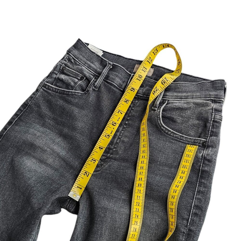 MOTHER Womens The Insider Crop Strep Fray Jeans