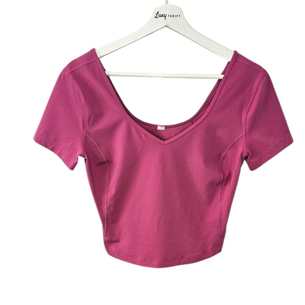 Lululemon Womens Align Short Sleeve Crop V-Neck Shirt