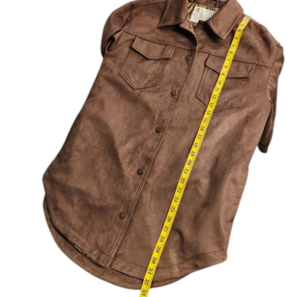 Anthropologie Pilcro The Tillie Relaxed Faux-Suede Shacket