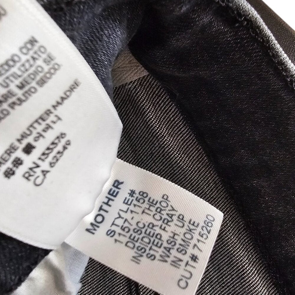 MOTHER Womens The Insider Crop Strep Fray Jeans