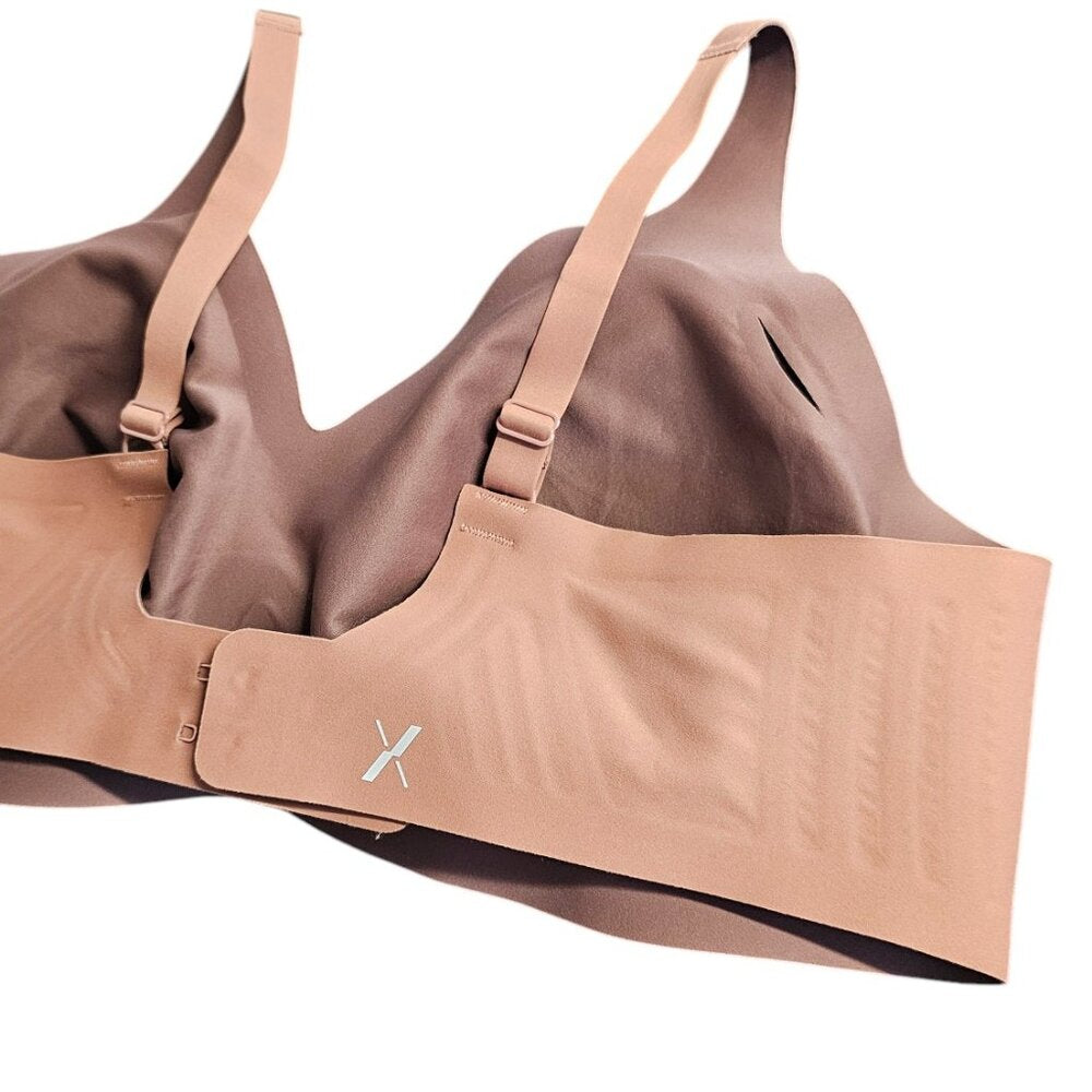 Knix Revolution V-Neck Bra, Wireless, Mocha, Size XXXL Fits Sizes 42A,42B,42C