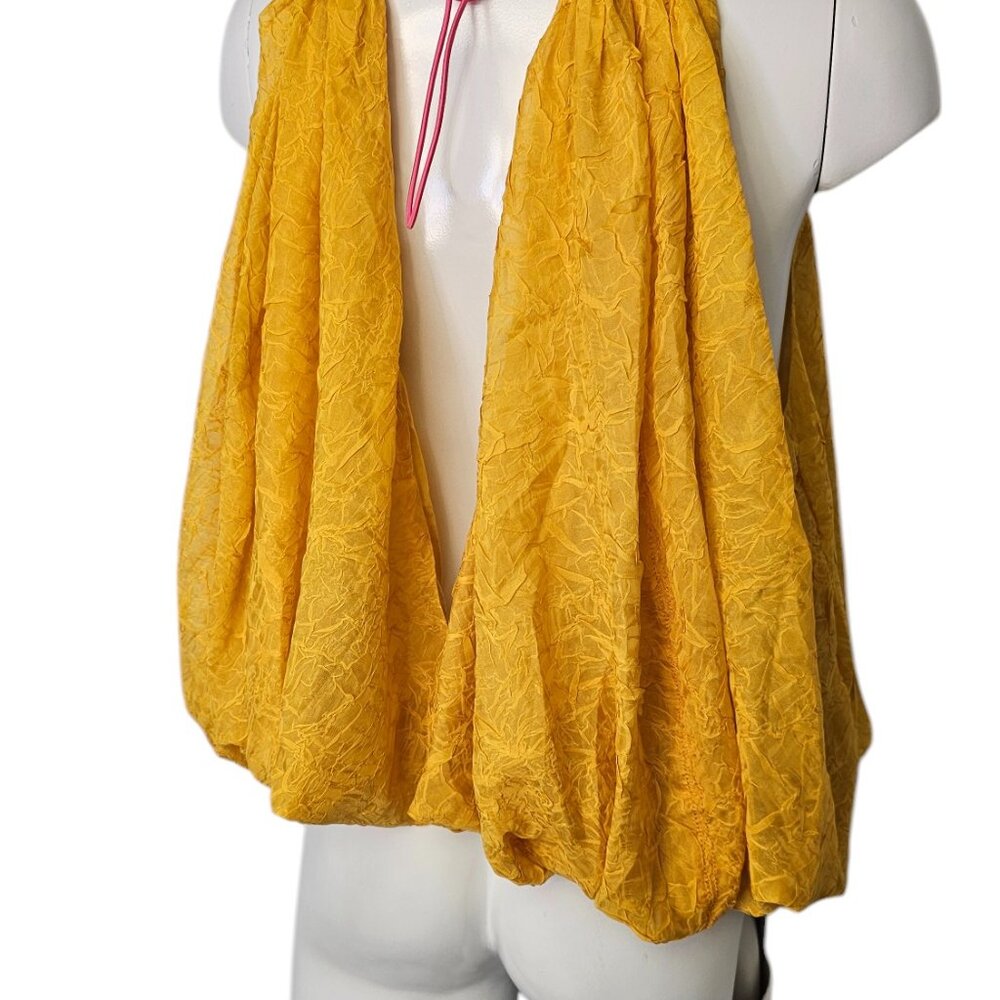 Anthropologie Halter Parachute Bubble-Hem Tank Blouse