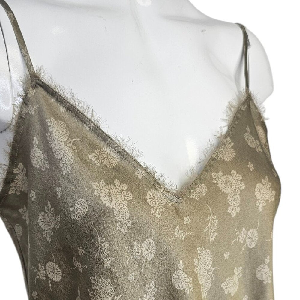 Vince Womens 100% Silk Floral Thin Strap Camisole
