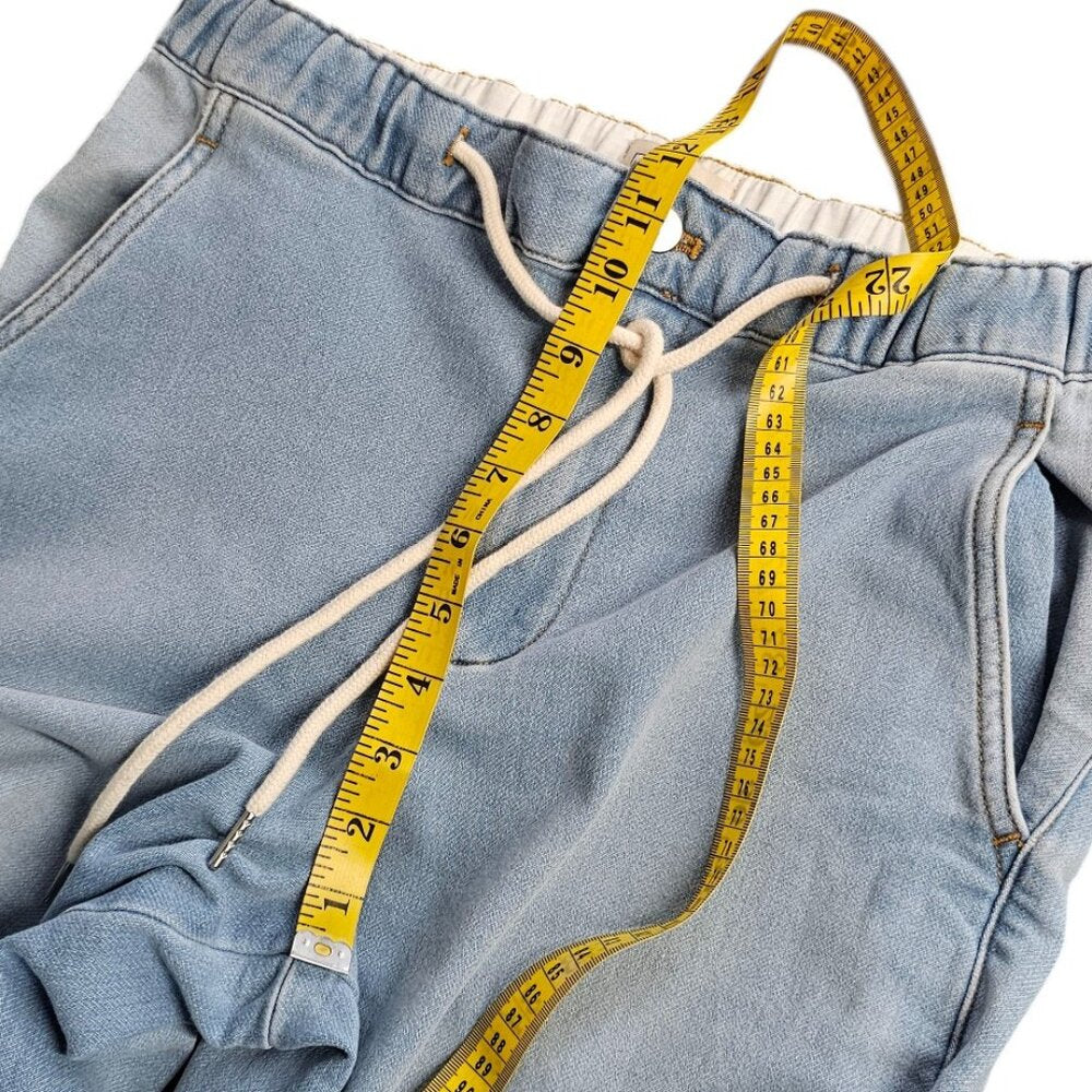 Anthropologie Pilcro Denim-Knit Pull-On High-Rise Wide-Leg Pants